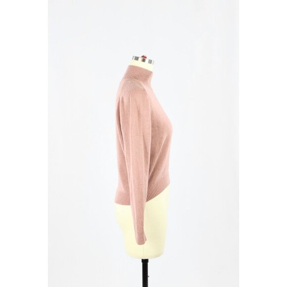 Aritzia BABATON Perry Mauve Ivory Wool Cashmere Knit Mock Neck Sweater, Size XXS - Picture 2 of 15